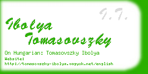 ibolya tomasovszky business card